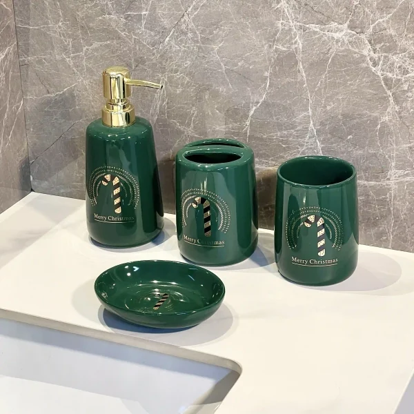 4-Piece Christmas Bathroom Set Wholesale (10)
