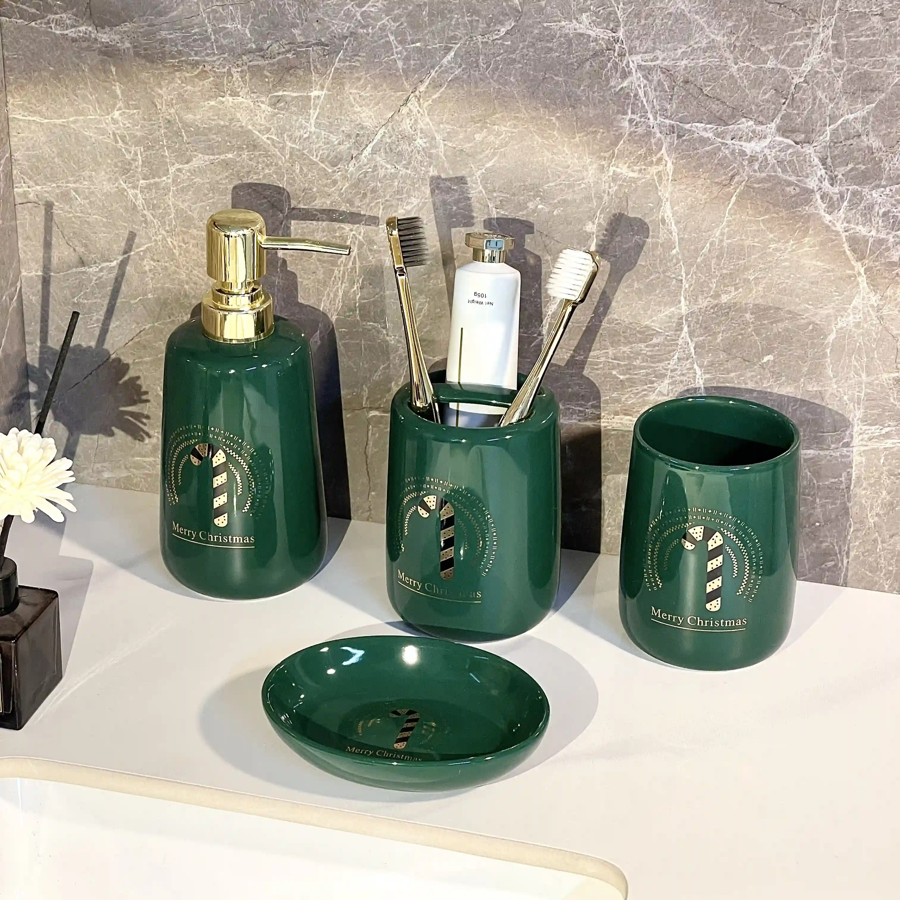 4-Piece Christmas Bathroom Set Wholesale (6)