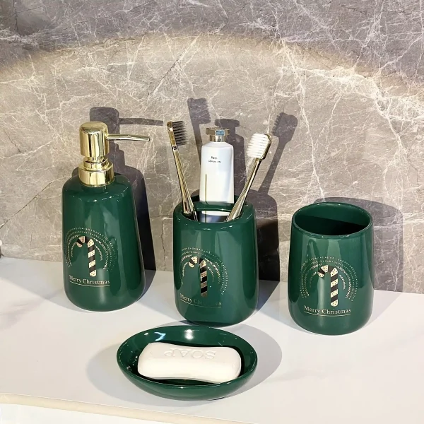 4-Piece Christmas Bathroom Set Wholesale (7)