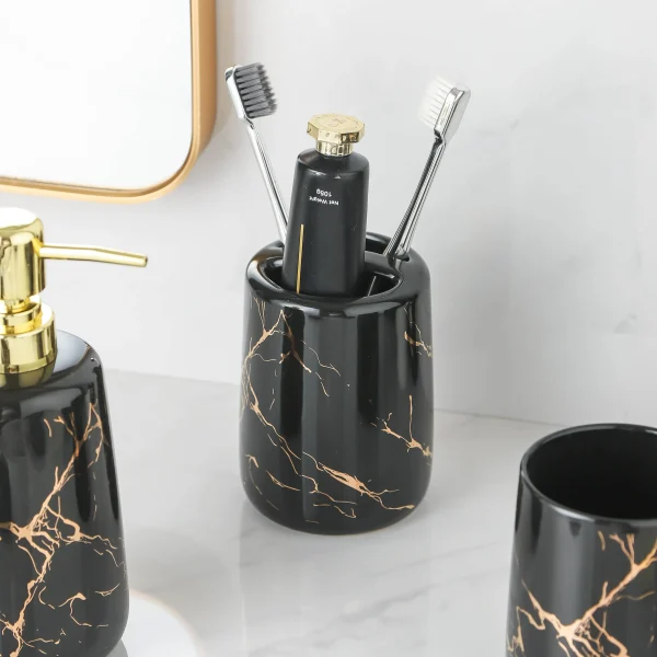 Custom Bathroom Sets Wholesale 4 Piece Ceramic Bathroom Accessories (9)