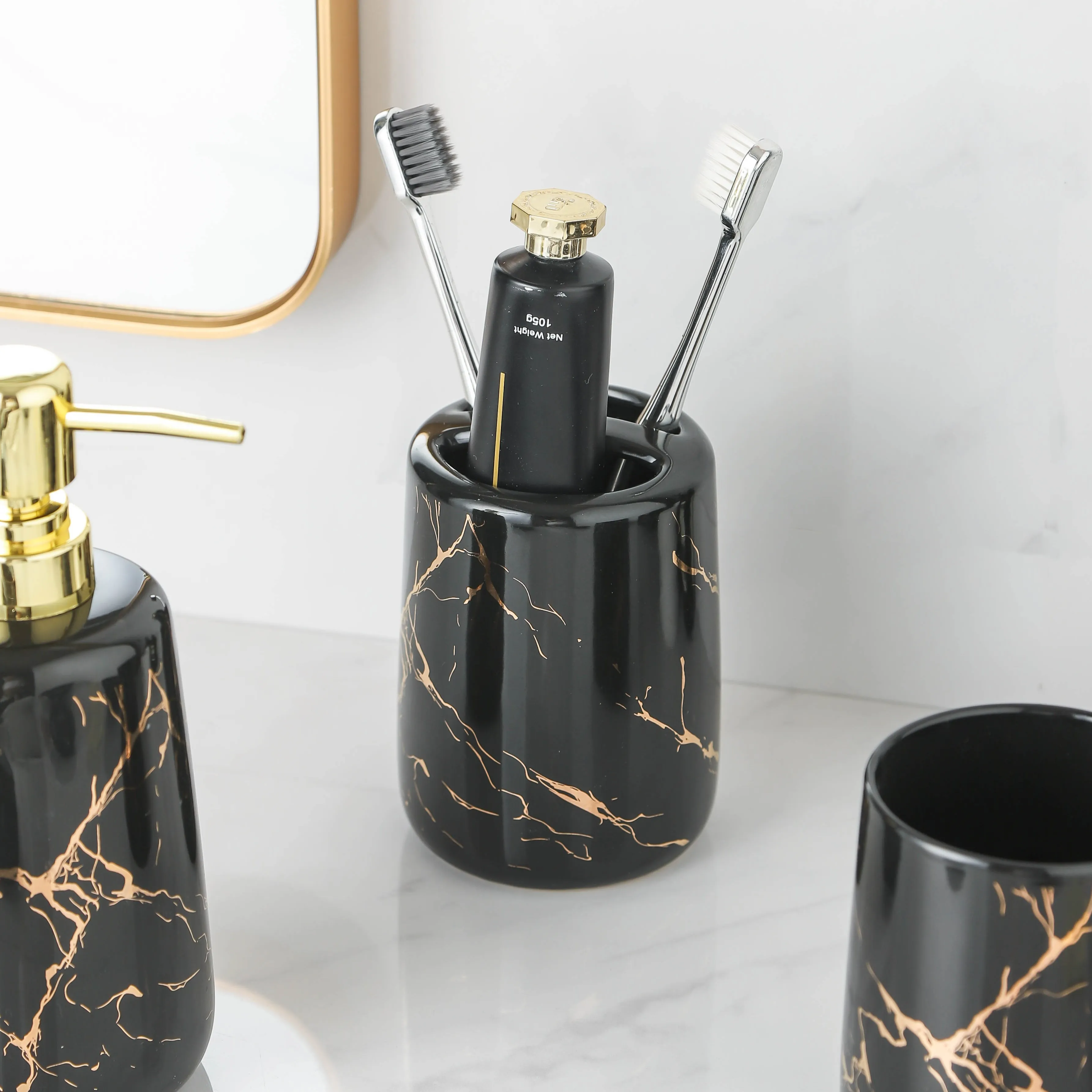 Custom Bathroom Sets Wholesale 4 Piece Ceramic Bathroom Accessories (9)