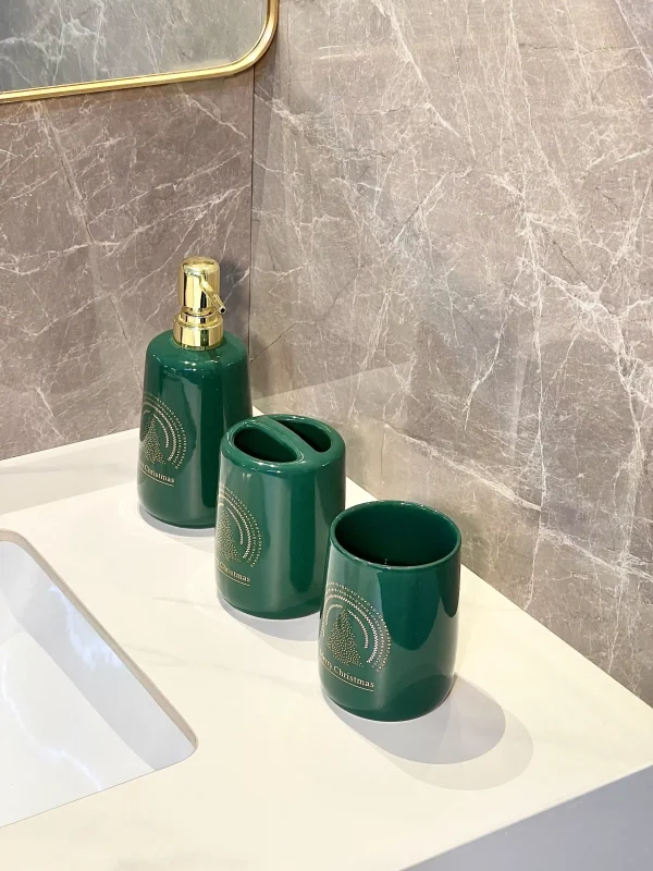 Wholesale Christmas Bathroom Sets Ceramic 4-Piece (3)