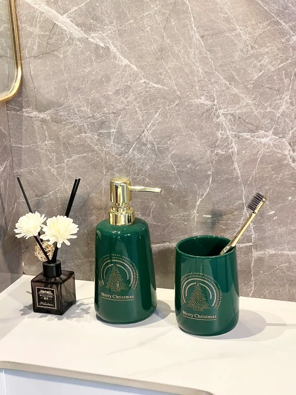 Wholesale Christmas Bathroom Sets Ceramic 4-Piece (4)