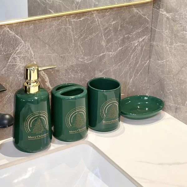 Wholesale Christmas Bathroom Sets Ceramic 4-Piece (5)