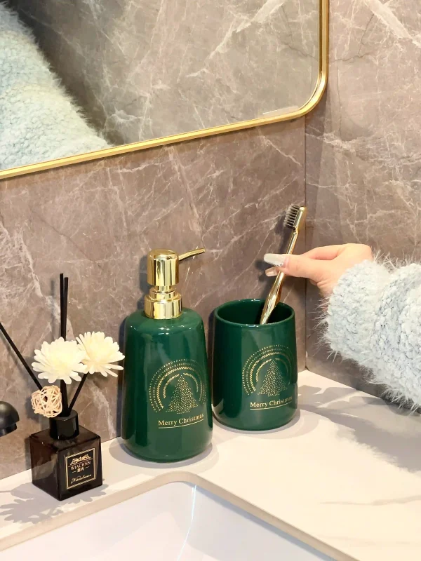 Wholesale Christmas Bathroom Sets Ceramic 4-Piece (7)