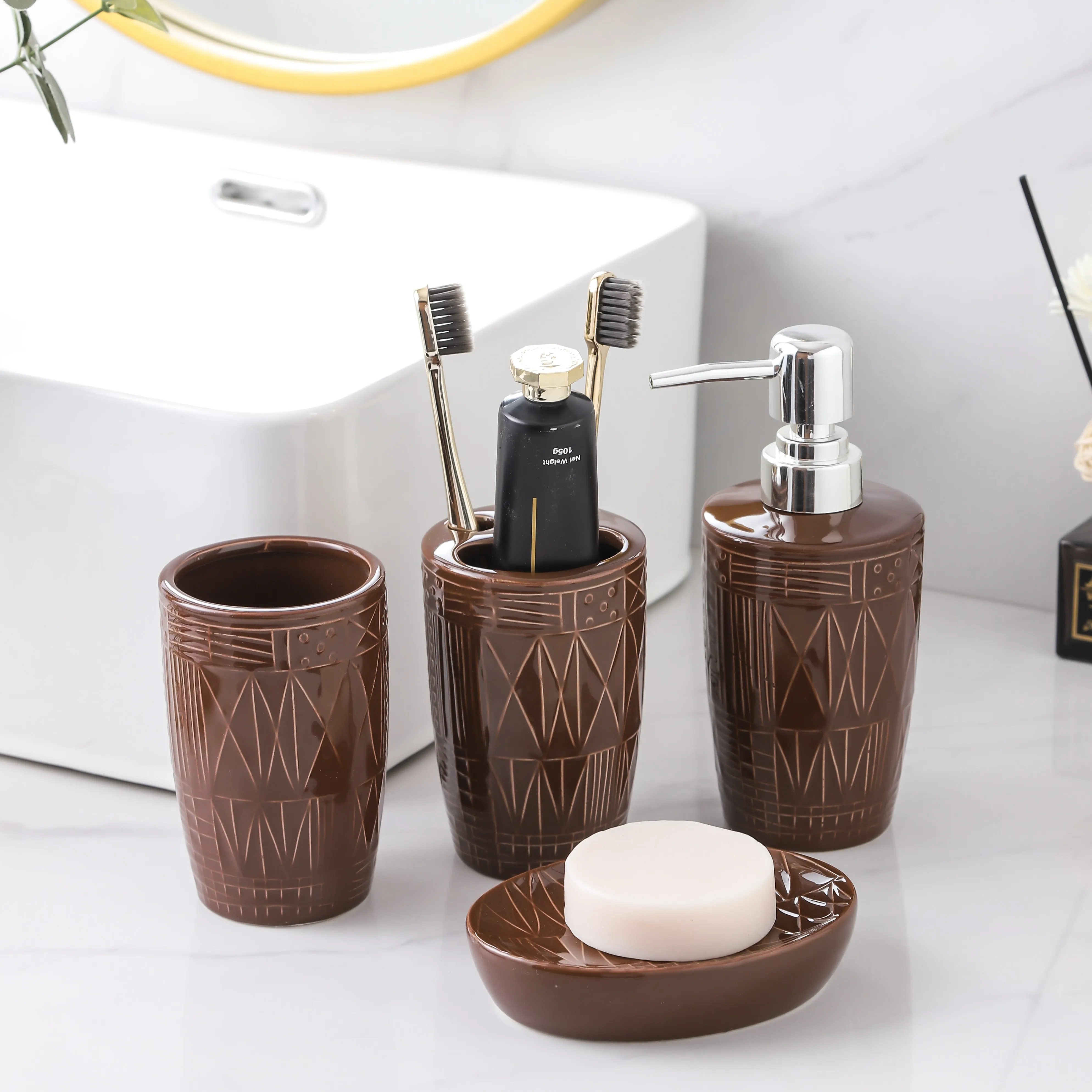 wholesale ceramic bathroom accessories set (4)