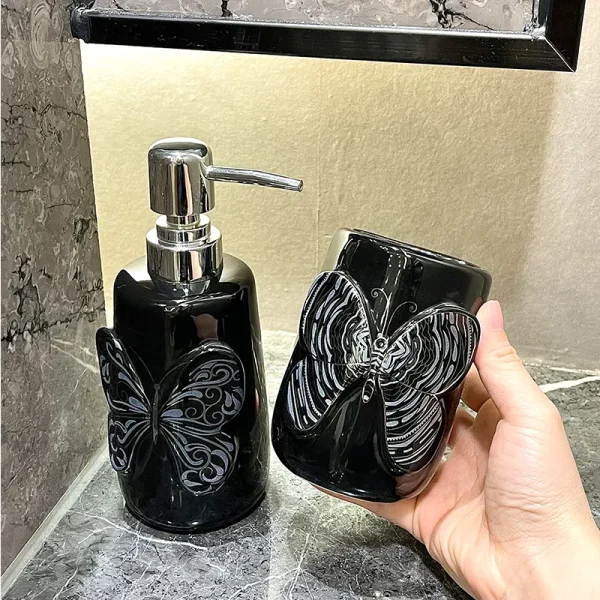 Black Butterfly Bathroom Set Wholesale