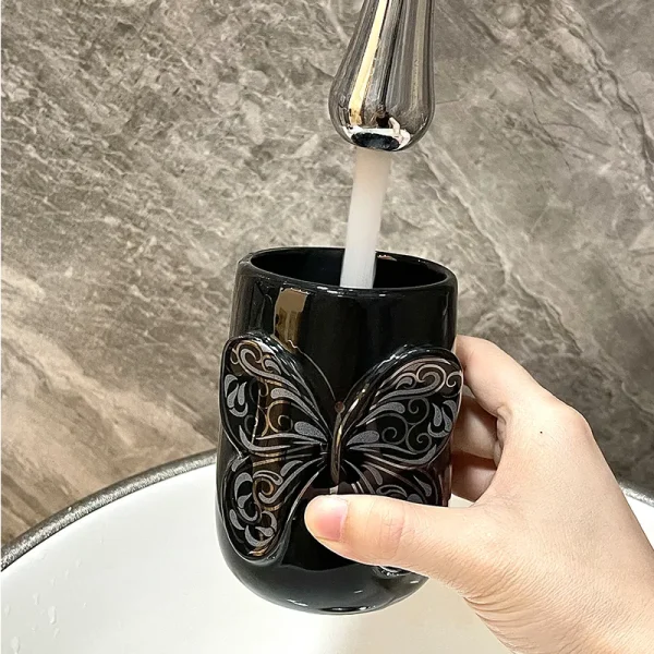 Black Butterfly Bathroom Set Wholesale