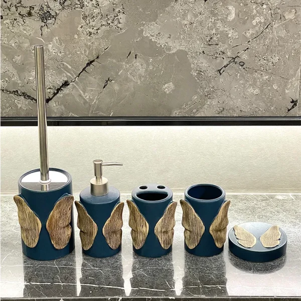 Butterfly Embossed Bathroom Set Wholesale (2)