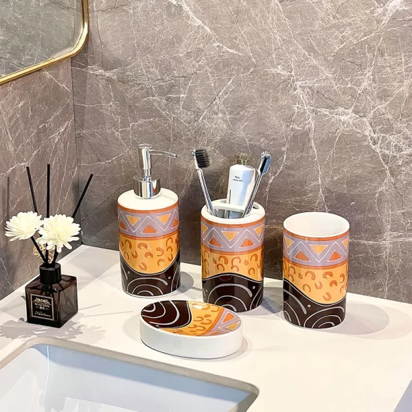 Ceramic Decal Bathroom Set Wholesale