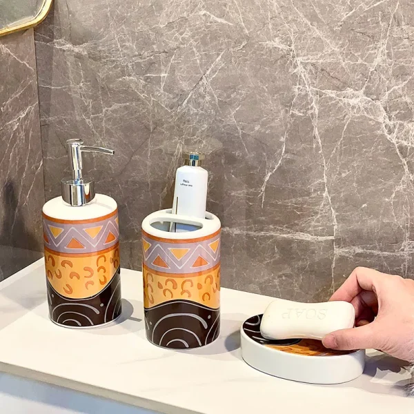 Ceramic Decal Bathroom Set Wholesale