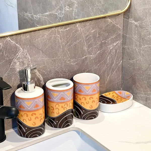 Ceramic Decal Bathroom Set Wholesale