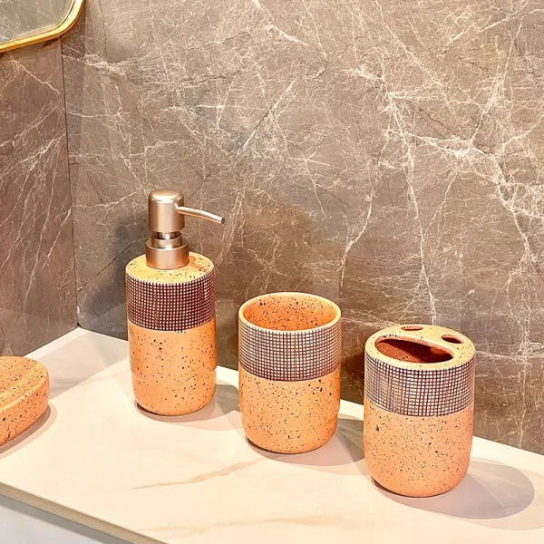 Custom 4pcs Ceramic Bathroom Set - Hand Made