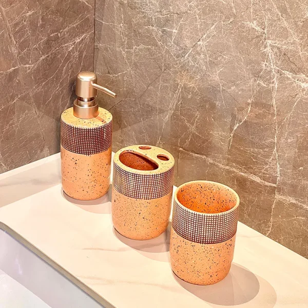 Custom 4pcs Ceramic Bathroom Set - Hand Made