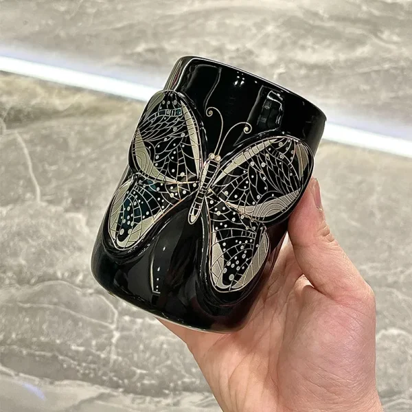 Custom Black Butterfly Bathroom Set