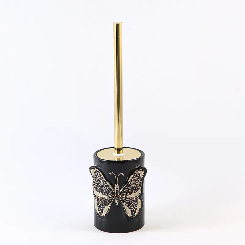 Custom Black Butterfly Bathroom Set