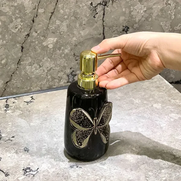 Custom Black Butterfly Bathroom Set