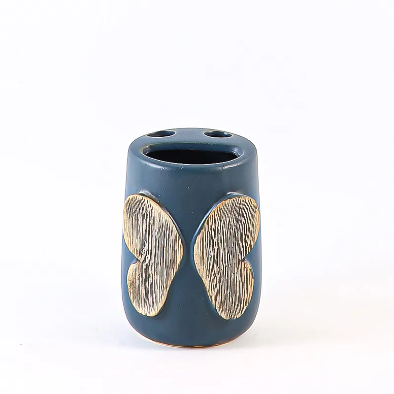 Custom Blue Butterfly Bathroom Set