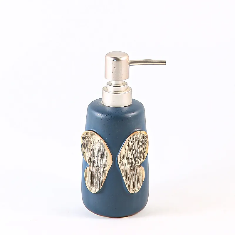 Custom Blue Butterfly Bathroom Set