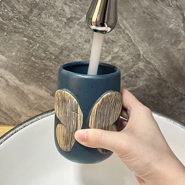 Custom Blue Butterfly Bathroom Set