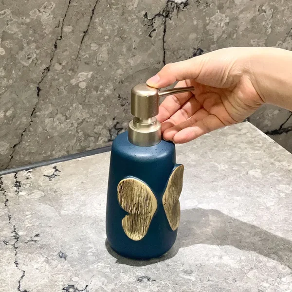 Custom Blue Butterfly Bathroom Set