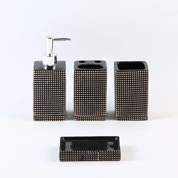 Dot-Textured Ceramic Wholesale Bathroom Set