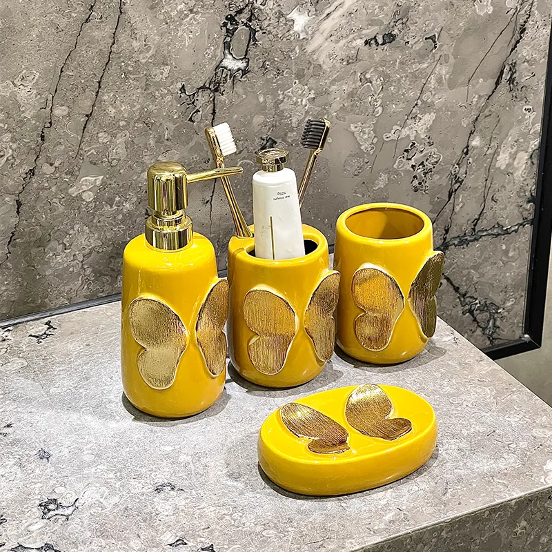 Conjunto de casa de banho borboleta amarela Fornecimento