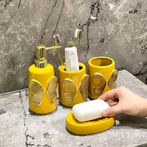 Yellow Butterfly Bathroom Set Supply