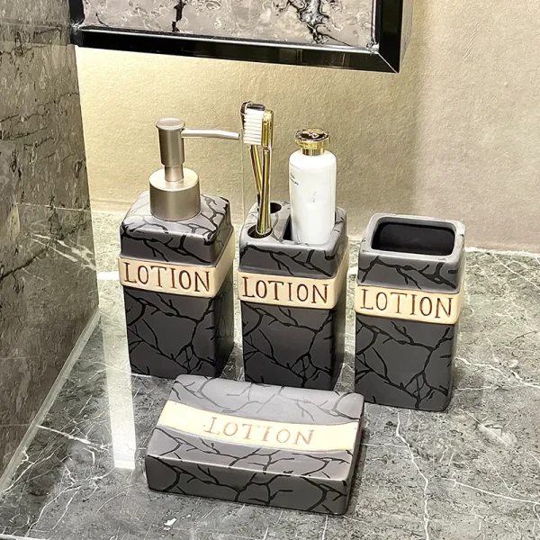 Grey Ceramic Toothbrush Holder Bulk