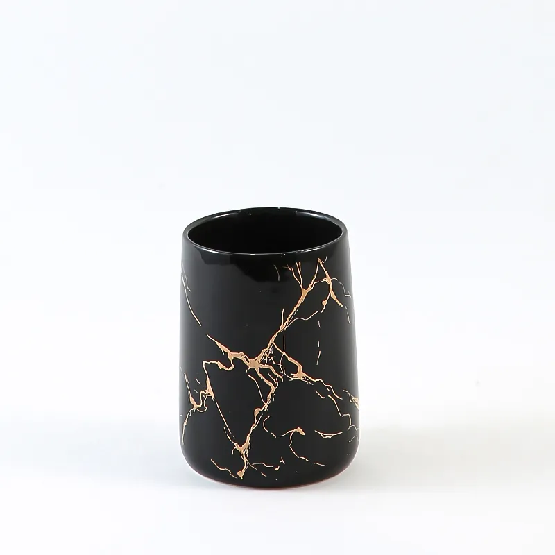 Custom Black Marble Pattern Bathroom Tumbler