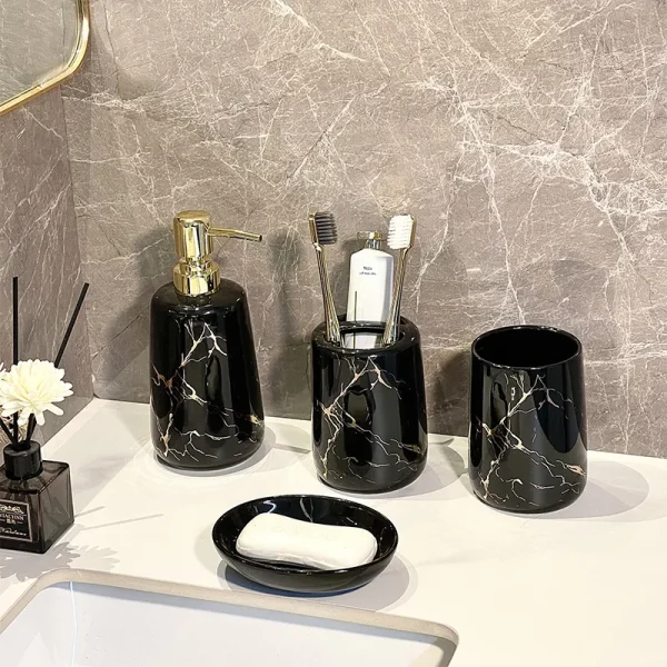 Custom Black Marble Pattern Soap Dish