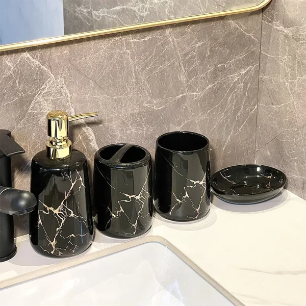 Custom Black Marble Pattern Soap Dish