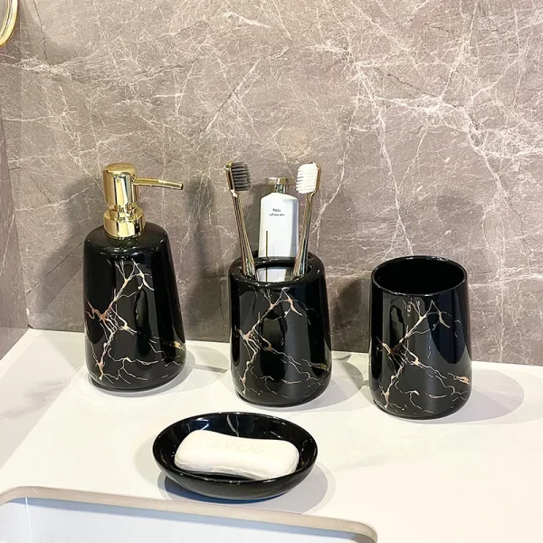 Custom Black Marble Pattern Soap Dish