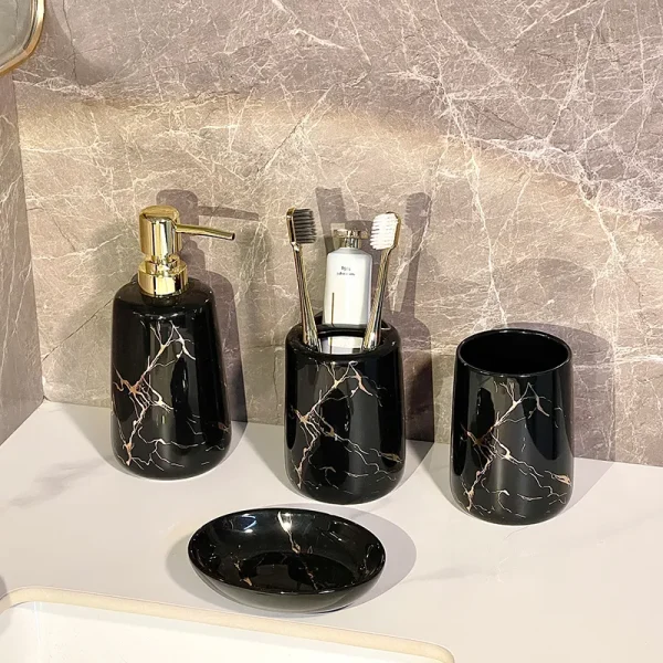 Custom Black Marble Pattern Soap Dish