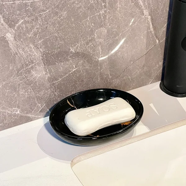 Custom Black Marble Pattern Soap Dish