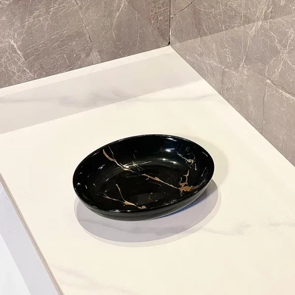 Custom Black Marble Pattern Soap Dish