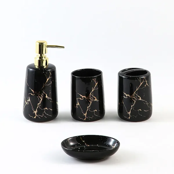 Custom Black Marble Pattern Tumbler Holder
