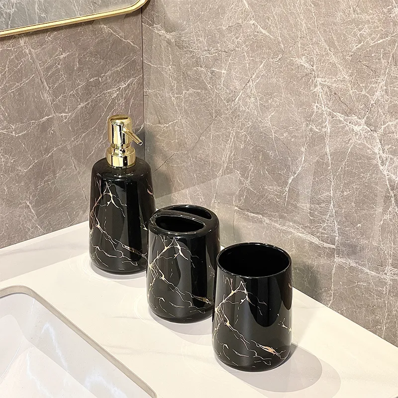Custom Black Marble Pattern Tumbler Holder