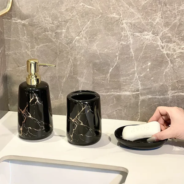 Custom Black Marble Pattern Tumbler Holder