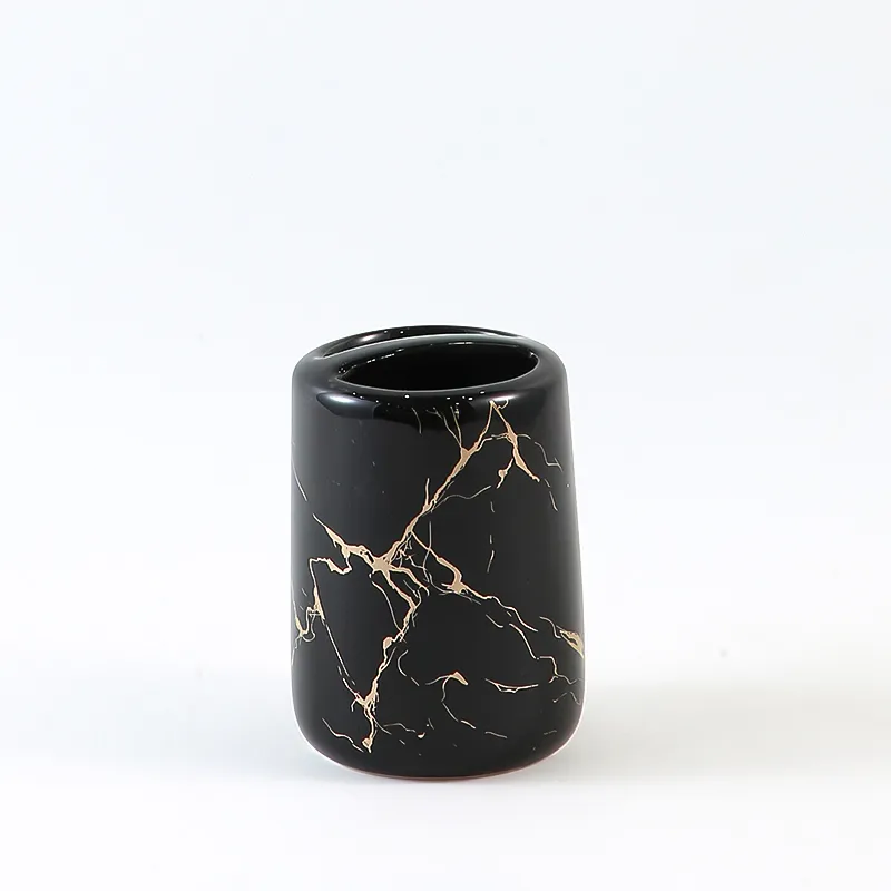 Custom Black Marble Pattern Tumbler Holder