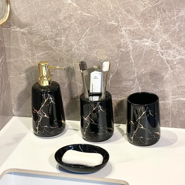 Custom Black Marble Pattern Tumbler Holder