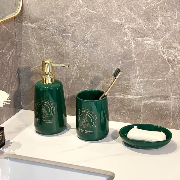 Green Ceramic Bathroom Tumbler Bulk