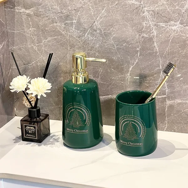 Green Ceramic Bathroom Tumbler Bulk