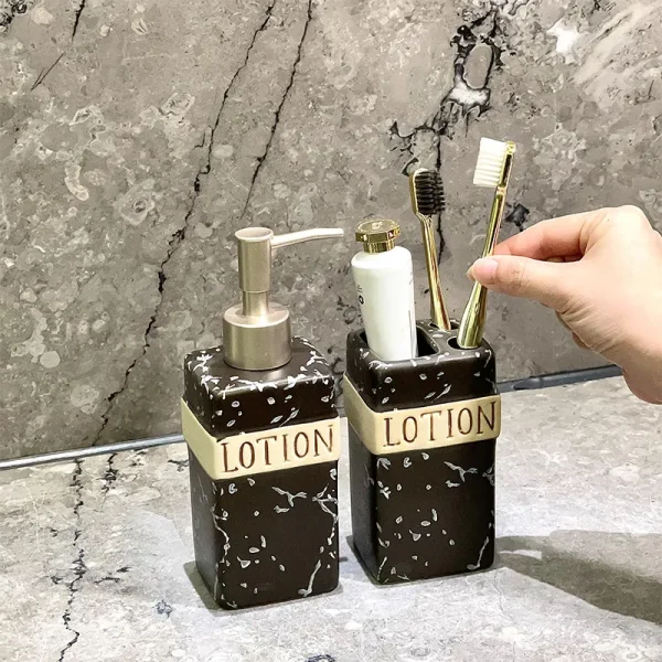 Porta-escovas de dentes preto por atacado Cerâmica
