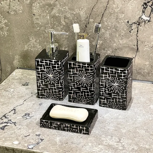 Bulk Square Black Ceramic Soap Dish