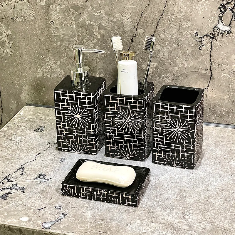 Bulk Square Black Ceramic Soap Dish