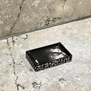 Bulk Square Black Ceramic Soap Dish