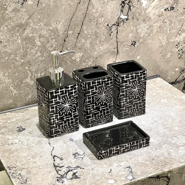 Bulk Square Black Ceramic Soap Dish