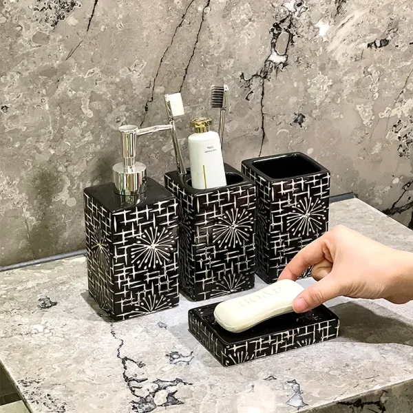 Bulk Square Black Ceramic Soap Dish