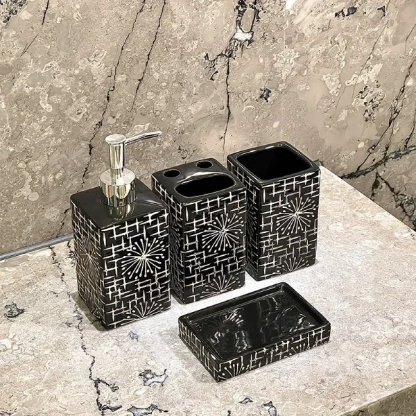 Bulk Square Black Ceramic Soap Dispenser